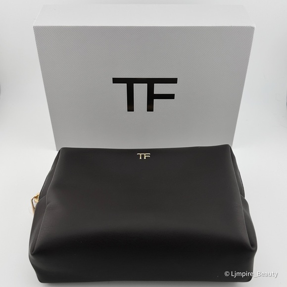 🆕 TOM FORD Limited Edition Gold / Brown Leather Clutch/Bag w/ Sturdy TF Box NIB - Picture 1 of 11
